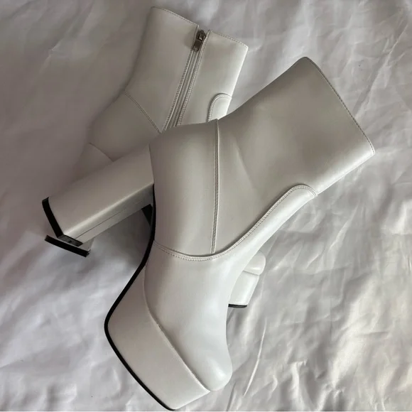 White Platform Booties Boots Size 8 Dolls Kill Brand New - Picture 4 of 7